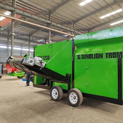 Écrans à tambour rotatif à haute capacité de séparation du compost avec deux convoyeurs à courroie