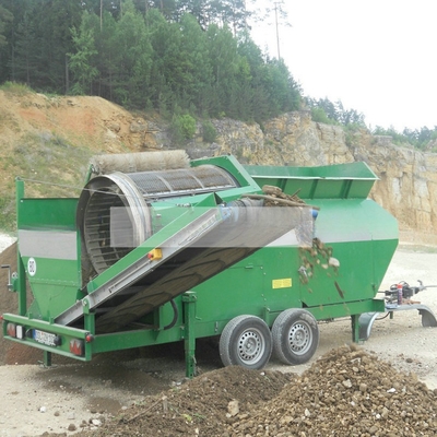 Écran à tambour mobile MTS1230 pour le sable de terre, le gravier, le compost, les copeaux de bois de grande capacité