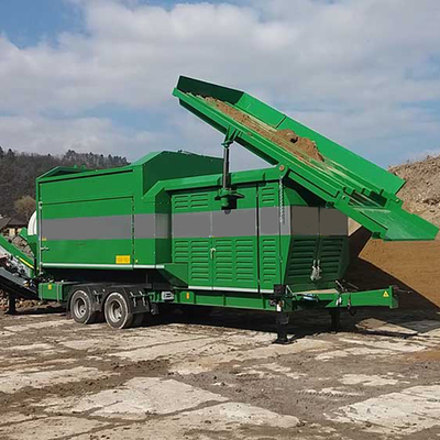 Écran à tambour rotatif en compost gris de grande capacité avec taille d'alimentation inférieure à 300 mm
