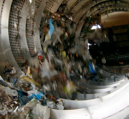 Installation de recyclage des déchets avec système de nettoyage à billes en caoutchouc Taille d'alimentation inférieure à 300 mm