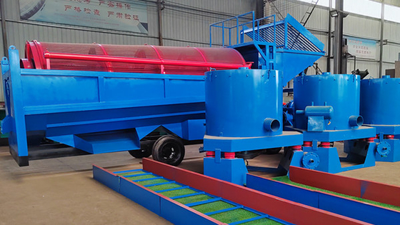Machine de tamisage rotatif pour l'extraction de l'or mobile lourde en fonction du modèle