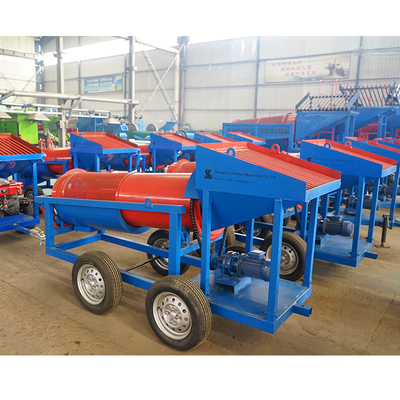 Petite capacité de production 620 kg Écran mobile à tambour en or pour l'exploitation minière de l'or alluvial