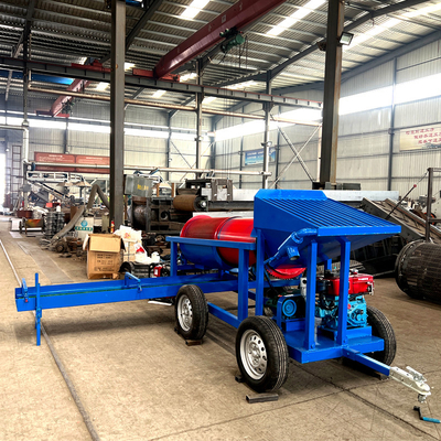 Petite capacité de production 620 kg Écran mobile à tambour en or pour l'exploitation minière de l'or alluvial