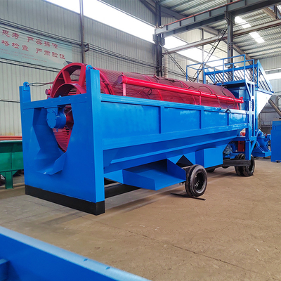 Usine de lavage d'or mobile Trommel pour équipement minier de séparation d'or de 3000 kg de capacité