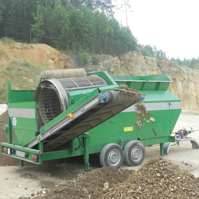 6.5-10T Écran à tambour rotatif mobile environnemental pour tamis à compost à sciure rotatif