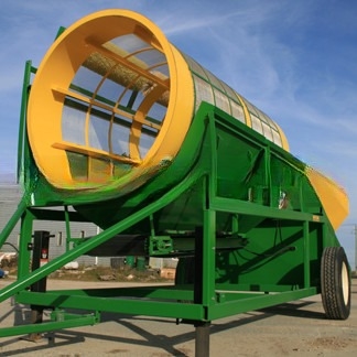 Système de nettoyage à billes de caoutchouc machine à écran à tambour mobile jaune pour et l'efficacité