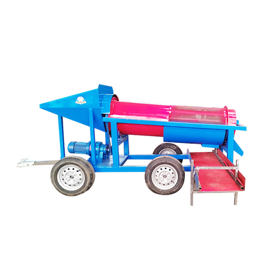 Taille maximale 100 mm Écran à tambour rotatif mobile d'extraction d'or avec moteur essence ou diesel