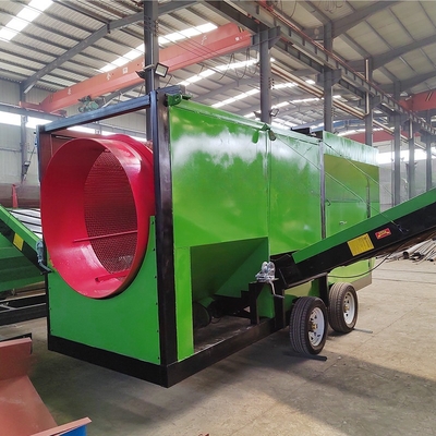 Écran de tambour mobile à roues personnalisé de 2000 kg pour les copeaux de bois de gravier