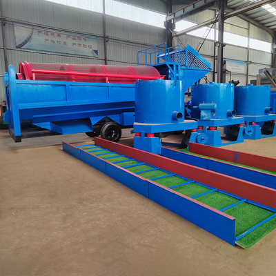 Séparation des minéraux blancs avec machine à laver les diamants à tambour et table de tremblement