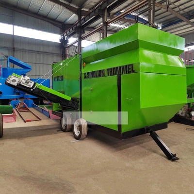 2200 KG Mobile à petite échelle 2 couches Trommel de tri des ordures Écran avec décharge Taille selon la demande