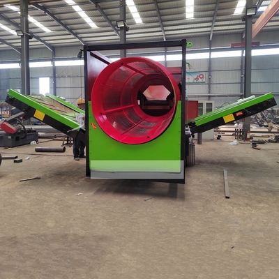2200 KG Mobile à petite échelle 2 couches Trommel de tri des ordures Écran avec décharge Taille selon la demande