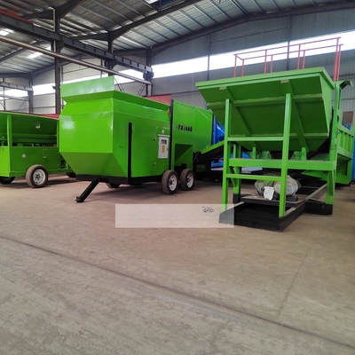 2200 KG Mobile à petite échelle 2 couches Trommel de tri des ordures Écran avec décharge Taille selon la demande