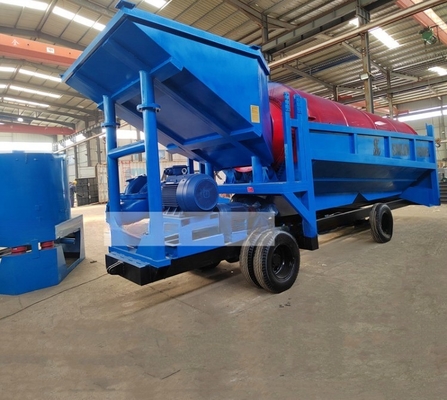 Machine de lavage à écran mobile Trommel à capacité de 80 à 150 t/h