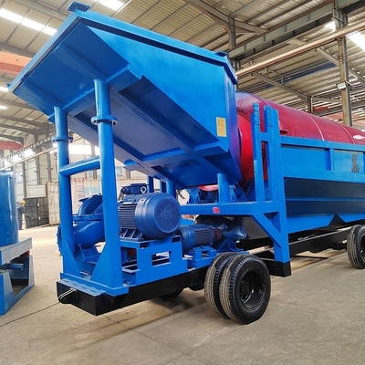Installation mobile de séparation de diamants par sable alluvial à écran à tambour d'or à 98% d'efficacité