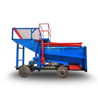 Usine mobile de lavage d'or Trommel pour équipement minier de ligne de traitement de l'or alluvial