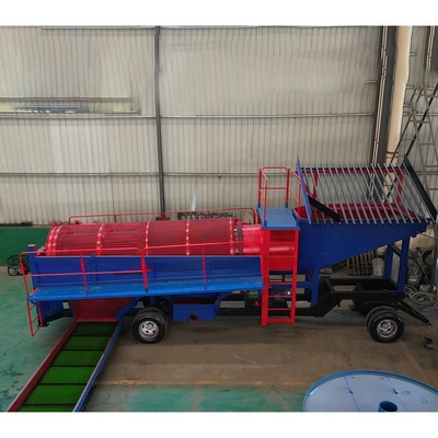 20 TPH Capacité d'usine mobile de lavage d'or à tambour pour équipement d'extraction aurifère alluvial