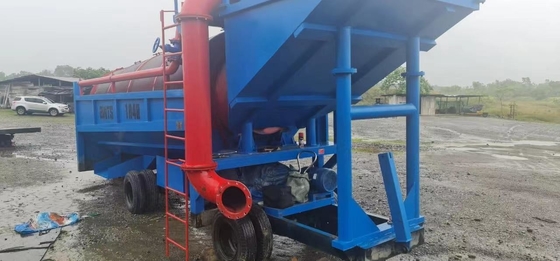 Usine de lavage d'or mobile avec écran à tambour rotatif de sable de taille de décharge personnalisable