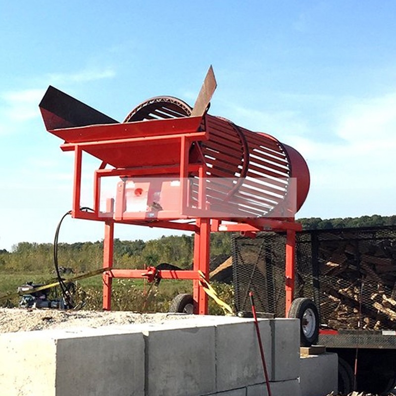 Écran de tambour à bois de chauffage mobile de moins de 6 mm ou selon la taille de décharge demandée