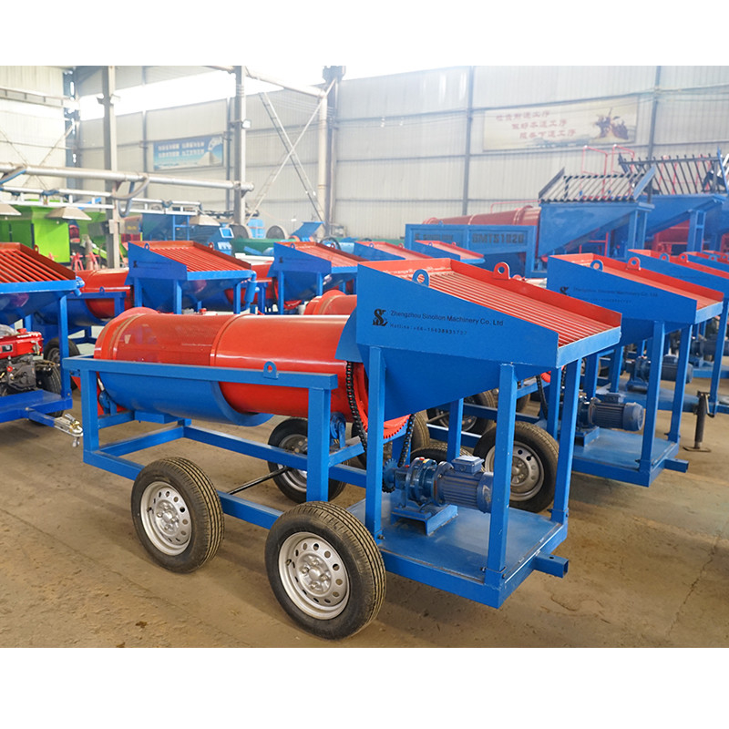 Petite capacité de production 620 kg Écran mobile à tambour en or pour l'exploitation minière de l'or alluvial
