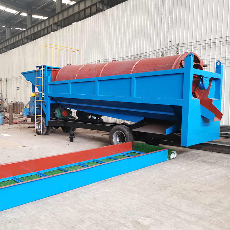 8*2,2*3,6m Sable d'or Terre Sable d'or mobile Trommel Minage par gravité Trommel Usine de lavage d'or