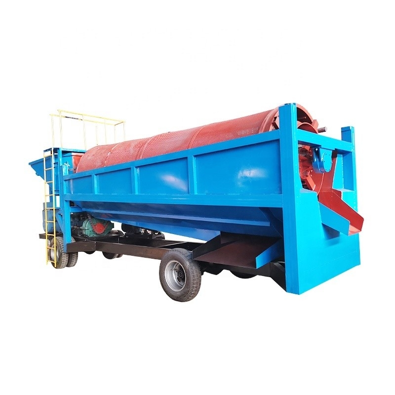 Machine à écran à tambour mobile à tambour en or pour usine de lavage d'or alluvial