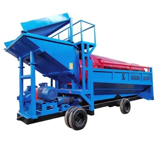 Machine à tambour minier à double écran de capacité moyenne de 50 tonnes pour la séparation de l'or alluvial
